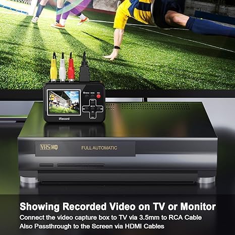 Video to Digital Converter, Mini Video Capture Device, Record Video from DVD, VCR's, VHS Tapes, Hi8, RCA, TV Box, Camcorder and Gaming System