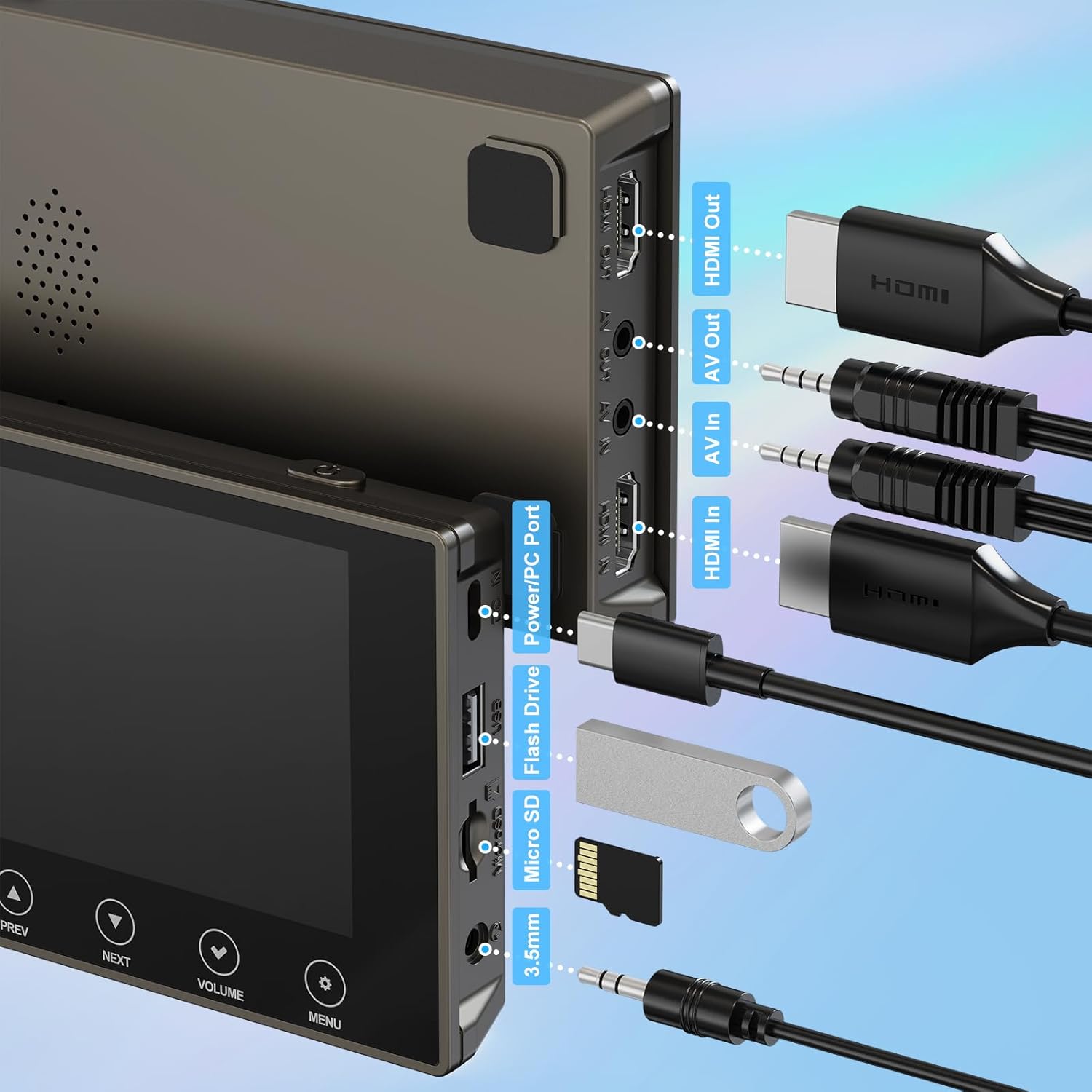 VHS to Digital Converter 3.0, 5" Convert VHS to Digital, 4K VCR HI8 8MM Tapes VHS Player DVD Camcorder Mini DV Cassette Tape Analog Video to Digital Converters to Computer/PC/USB/SD Card