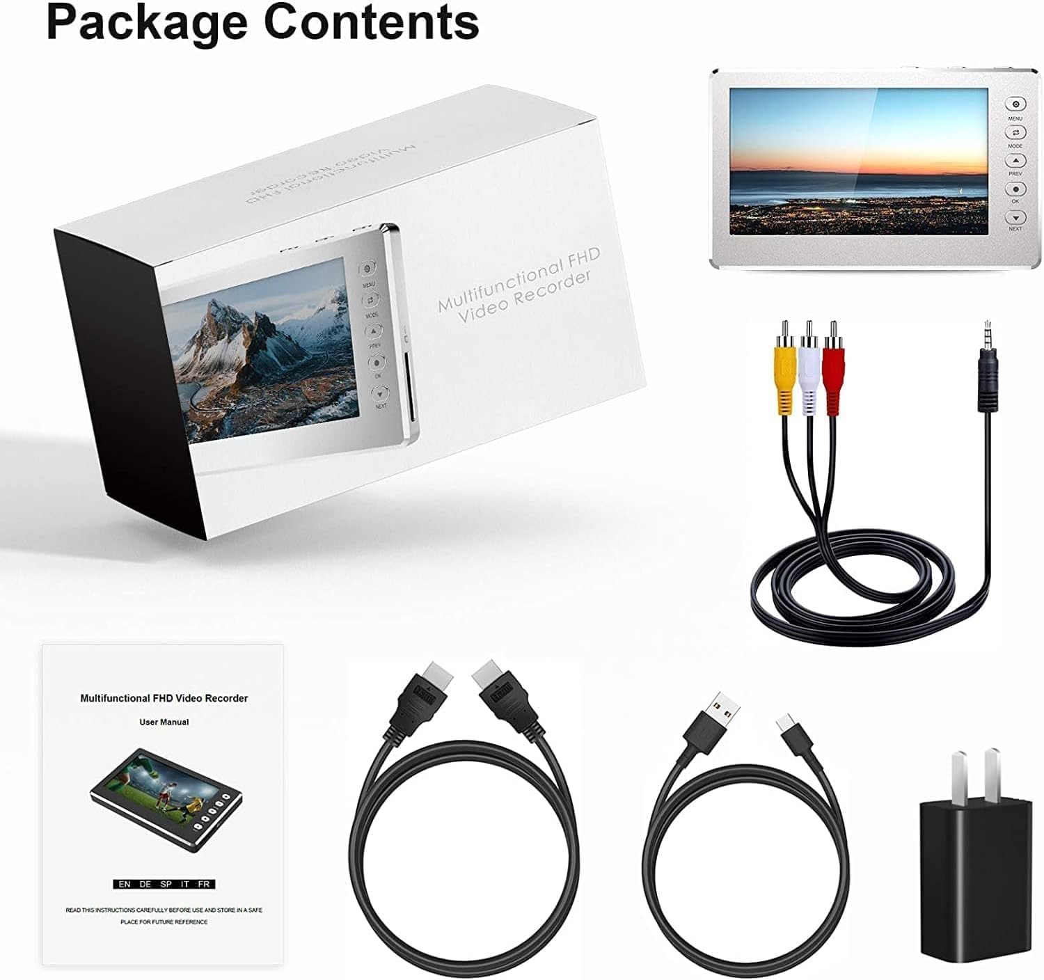 Video to Digital Converter 3.0, 5" Large Screen VHS to Digital Converter, 1080P Analog to Digital Video Converter, Video Recording from VCR, VHS, DVD, Tapes, Hi8, Camcorders, Gaming Systems