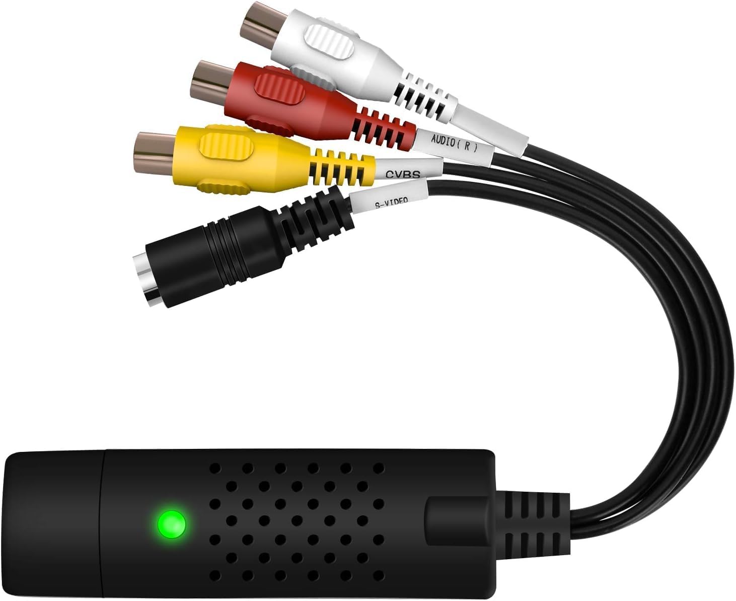 VHS to Digital Converter,RCA to USB Audio Video Converter,USB 2.0 Video Capture Card,Convert VHS to Digital from VHS VCR Mini DV Hi8 DVD for MAC/PC
