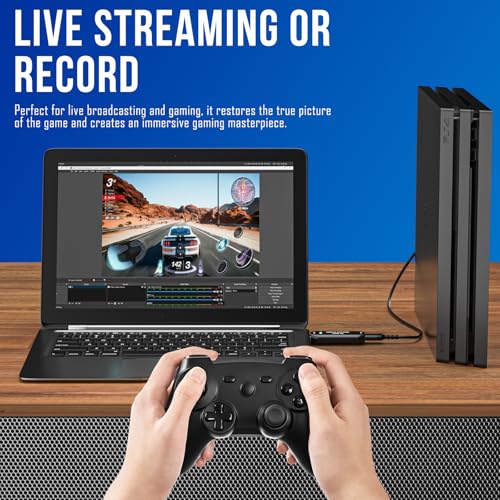 Cam Link 4K External Camera Capture Card USB 3.0HDMI Capture Card for DSLR Camcorder Low-Latency Actioncam as Webcam in 2K50/1080p60 for Video Conferencing Live Streaming Gaming on OBS/Zoom