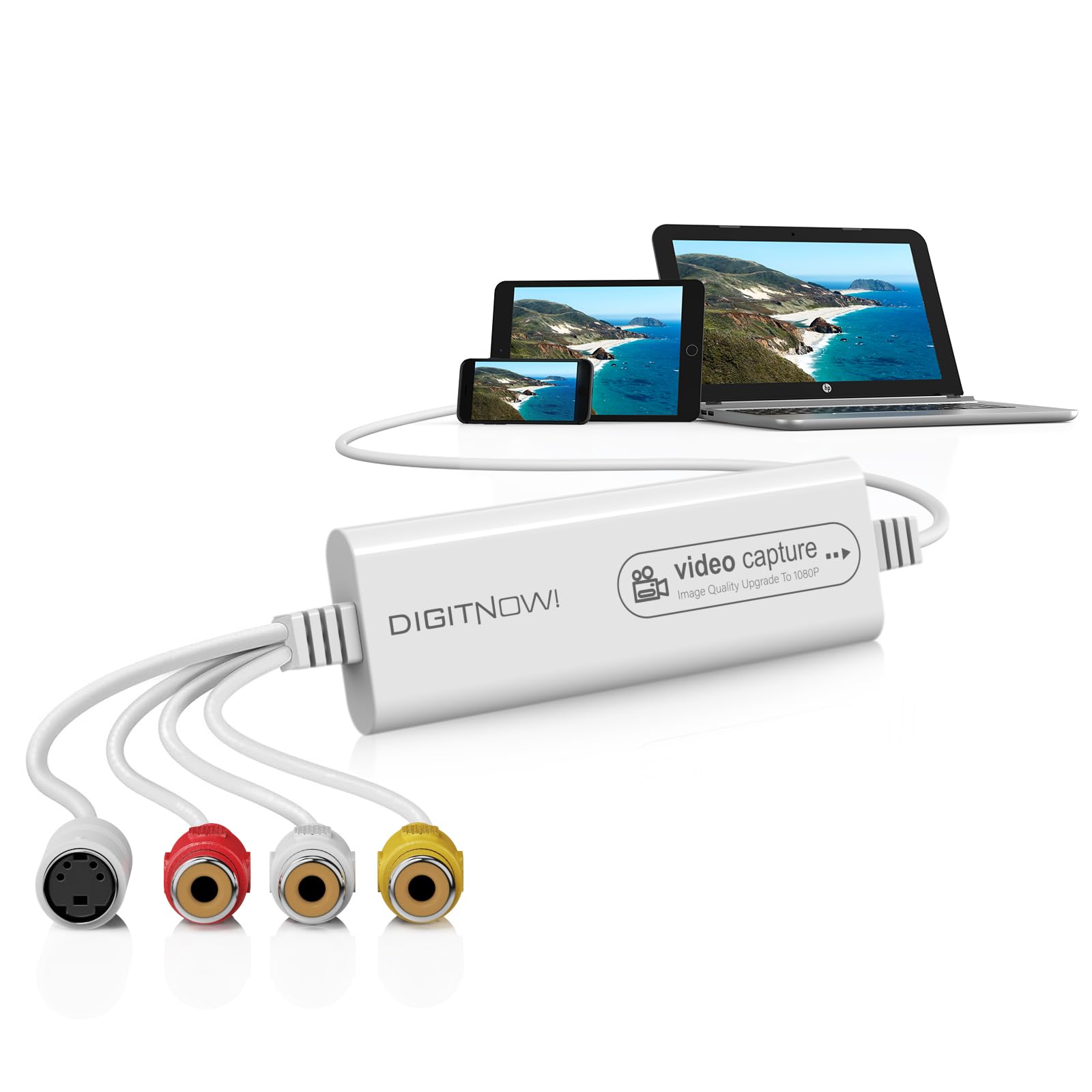 DigitPro VHS to DVD Wizard with USB Video Grabber, USB Video Capture Card, RCA to USB Converter, Hi8 Mini DV to DVD Converter for Tape Player Camcorder Camera PC TV, Windows Mac OS Compatible
