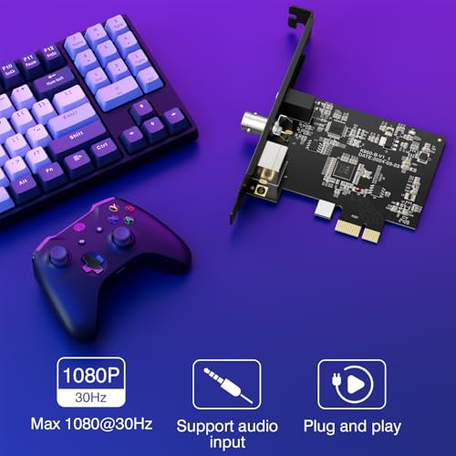 DigitPro PCIE Express Video Capture Board, PCIE Video Capture Card, Support Windows 7, 10, 11 and Linux Systems