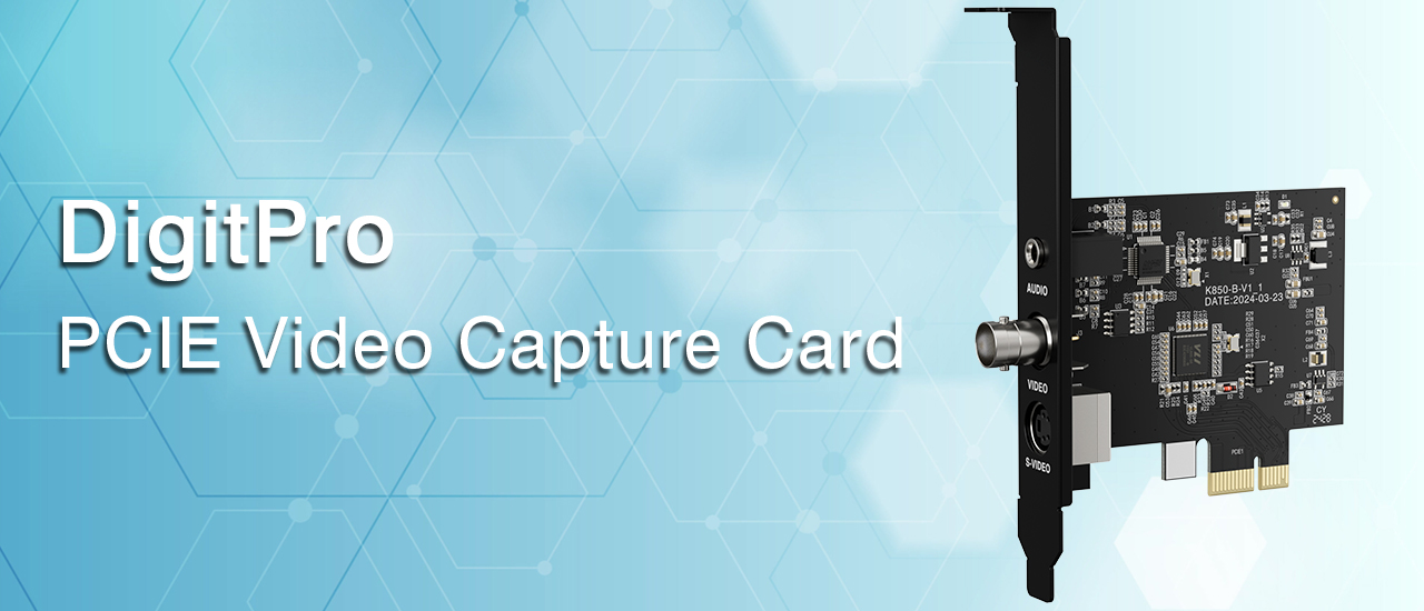 DigitPro PCIE Express Video Capture Board, PCIE Video Capture Card, Support Windows 7, 10, 11 and Linux Systems
