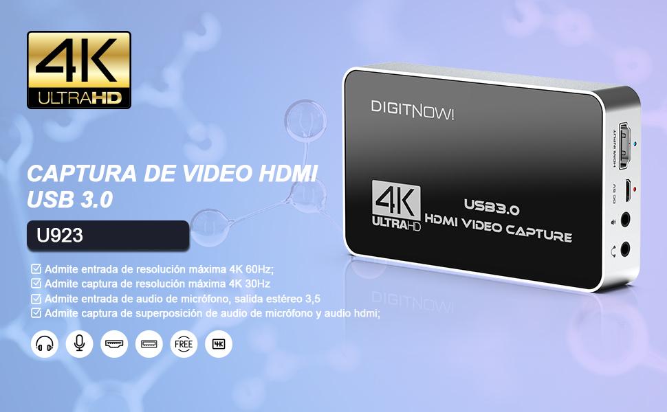 DigitPro Capture Card 4K 60FPS, Video Capture Card, USB3.0 HDMI Capture CardGame Capture for Streaming Recording, Work with PS4 PS5 X Box OBS Twitch, PC Windows Mac Linux Android Compatible