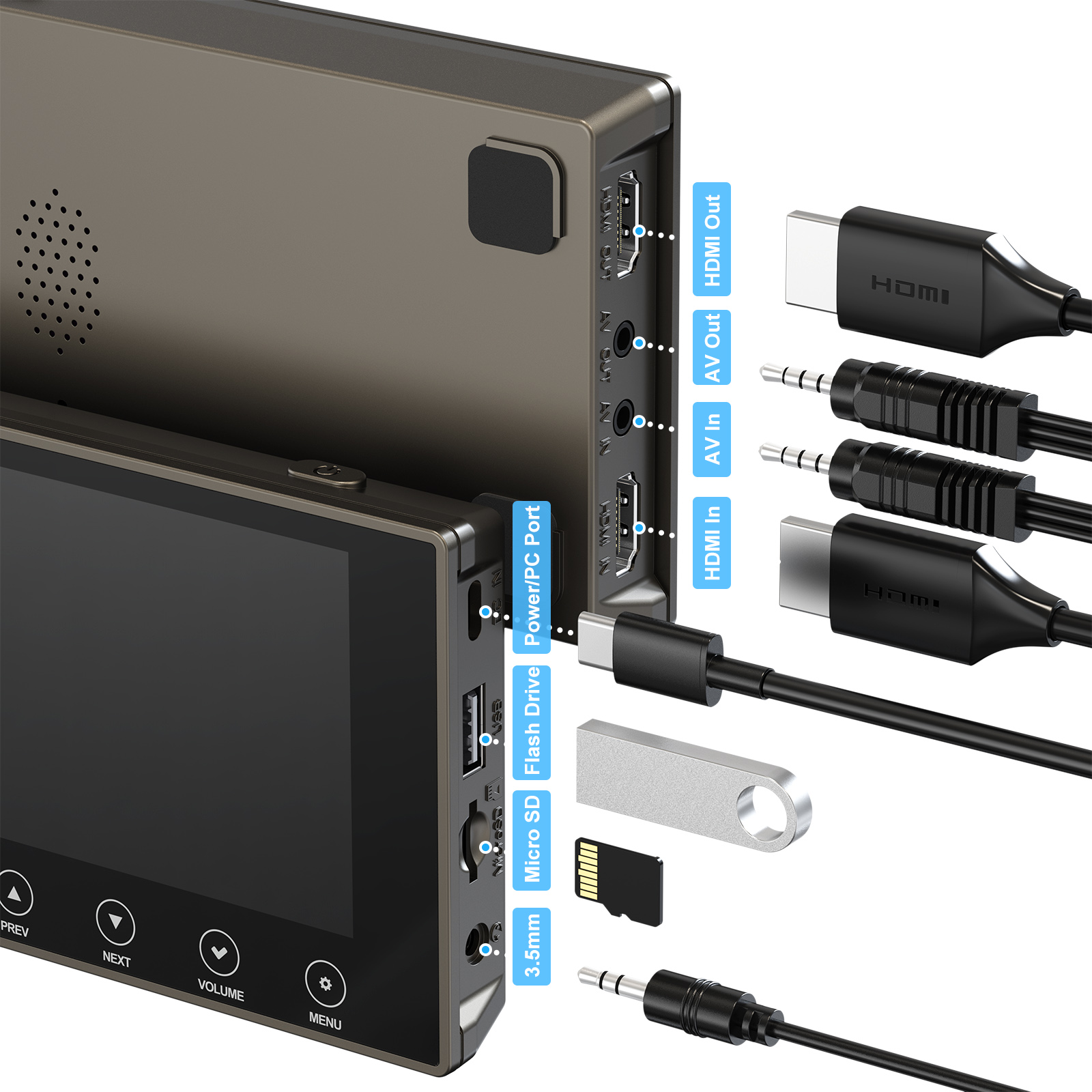 DigitPro VHS to Digital Converter 3.0, 5" Large Screen Video to Digital Converter, 4K HD Convert VCR HI8 8MM Tapes VHS Player DVD Camcorder Mini DV Cassette Tape Analog to Digital