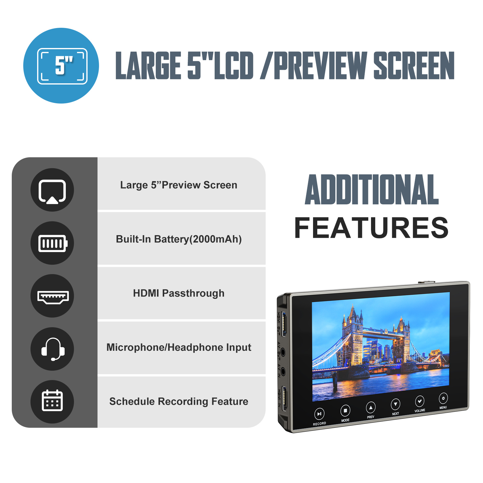 DigitPro VHS to Digital Converter 3.0, 5" Large Screen Video to Digital Converter, 4K HD Convert VCR HI8 8MM Tapes VHS Player DVD Camcorder Mini DV Cassette Tape Analog to Digital