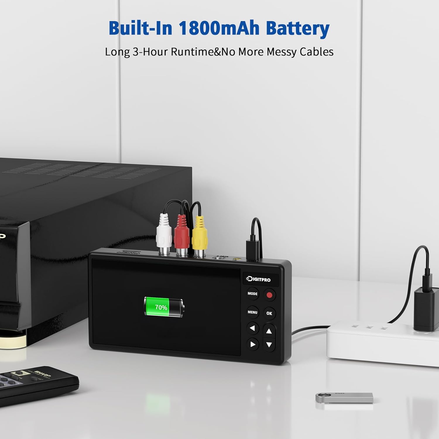 VHS to Digital Converter 3.0, 5” HD Video to Digital Recorder, Convert Video & Audio from Analog VCR, DVR, DVD, Hi8, Mini DV, Camcorder Cassette Tapes (Tapes/DVD Player Needed)