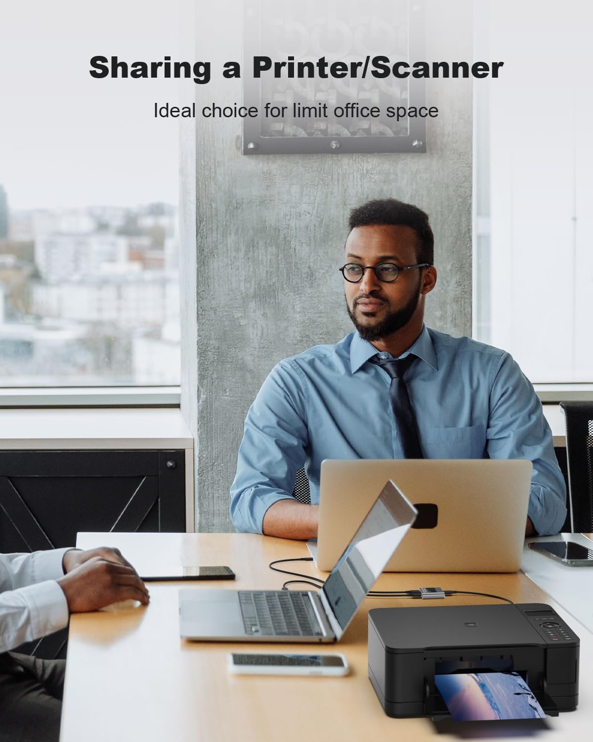 Aluminum USB 3.0 Switch, Bi-Directional 2 in 1 Out / 1 in 2 Out - Share 1 Device for Printer, Keyboard - Includes 2 USB 3.0 Cables (4.9ft)