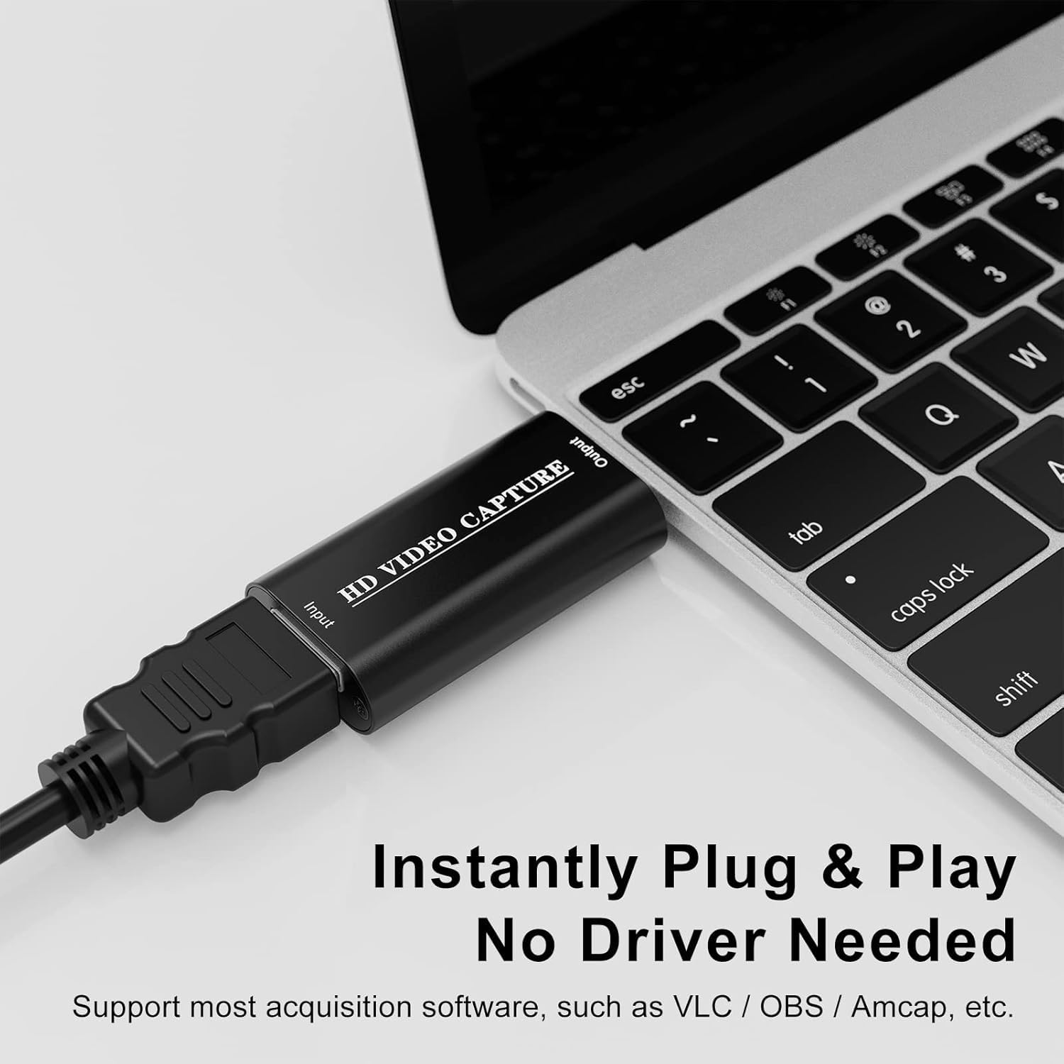 VIXLW 4K HDMI Video Capture Card, Cam Link Card, HDMI to USB 2.0 Game Audio Adapter, Record Capture Device for Streaming, Teaching, Gaming, Live Broadcasting, Video Conference