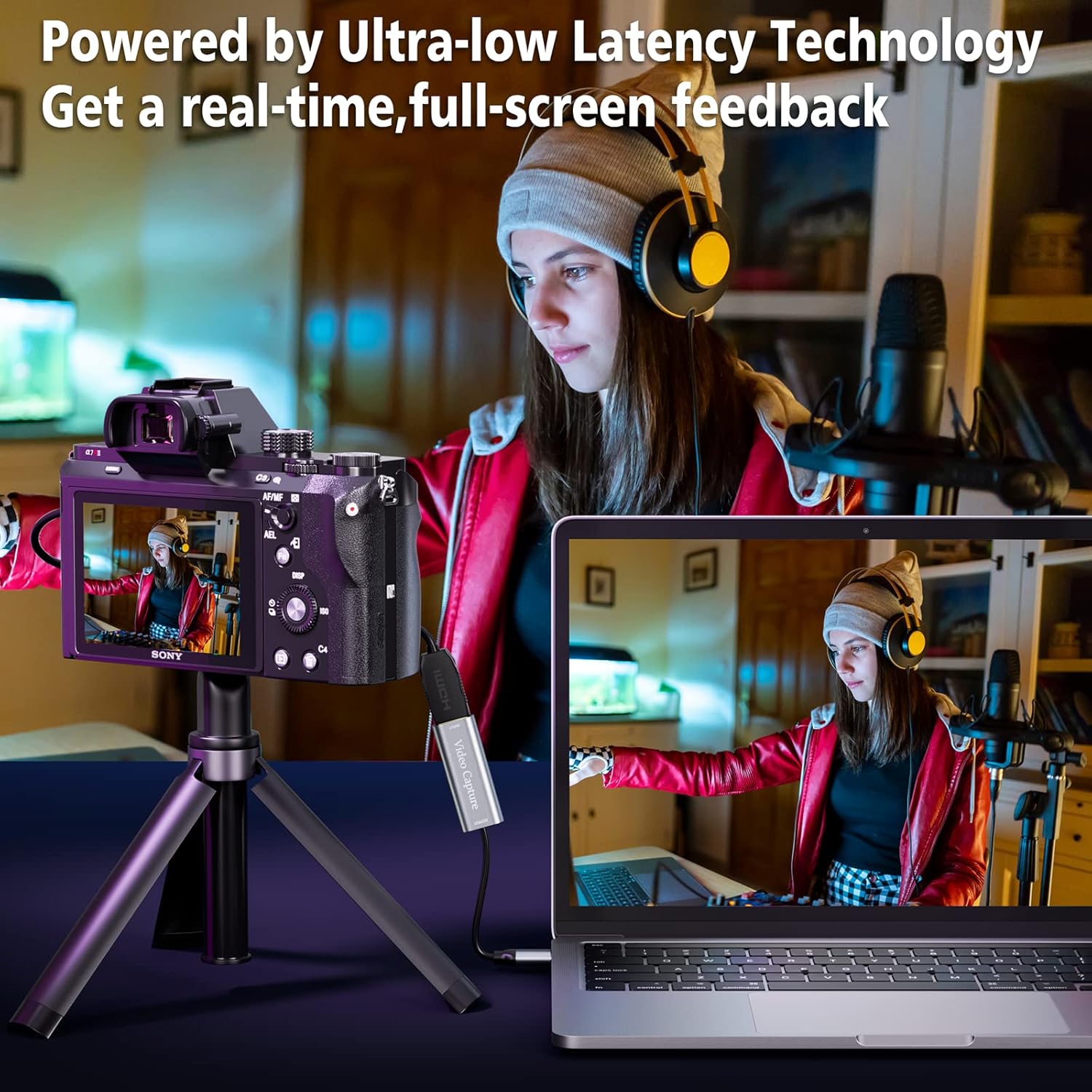 Video Capture Card, USB3.0 HDMI to USB C Capture Card, 4K 1080P 60FPS, Video Recording Card for Gaming Live Streaming, for Windows/Mac OS System with USB C Adapter to Adjust PS4, Switch, Xbox